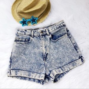 Acid Wash High Rise American Apparel Shorts
